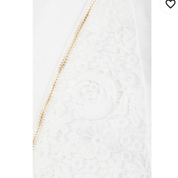 REVOLVE Line and Dot White Angled Zip Lace Pieced Skirt XS - Picture 3 of 9